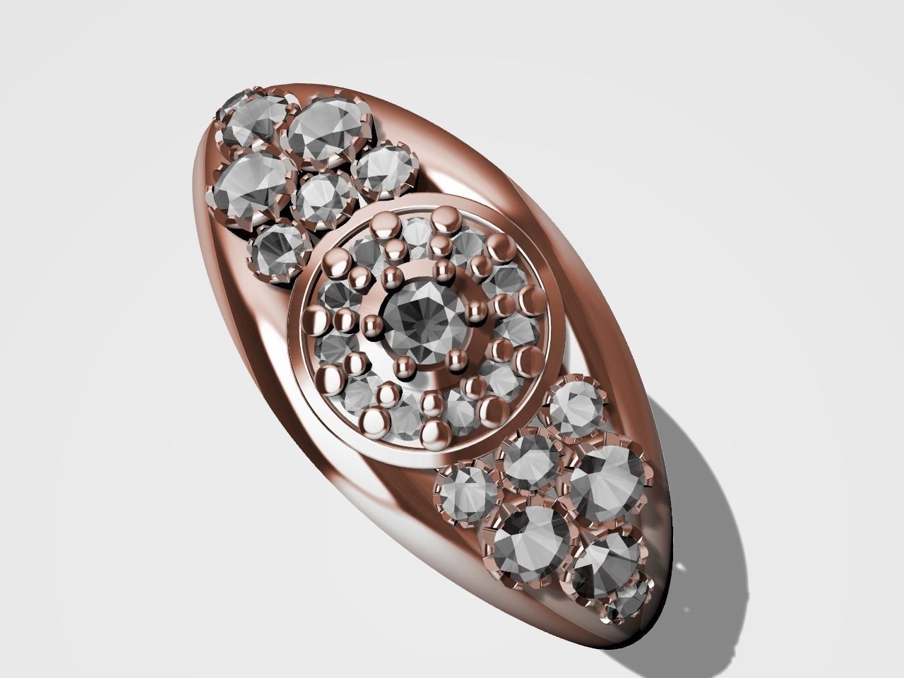 diamond split shank ring stl verified  3D print model_4