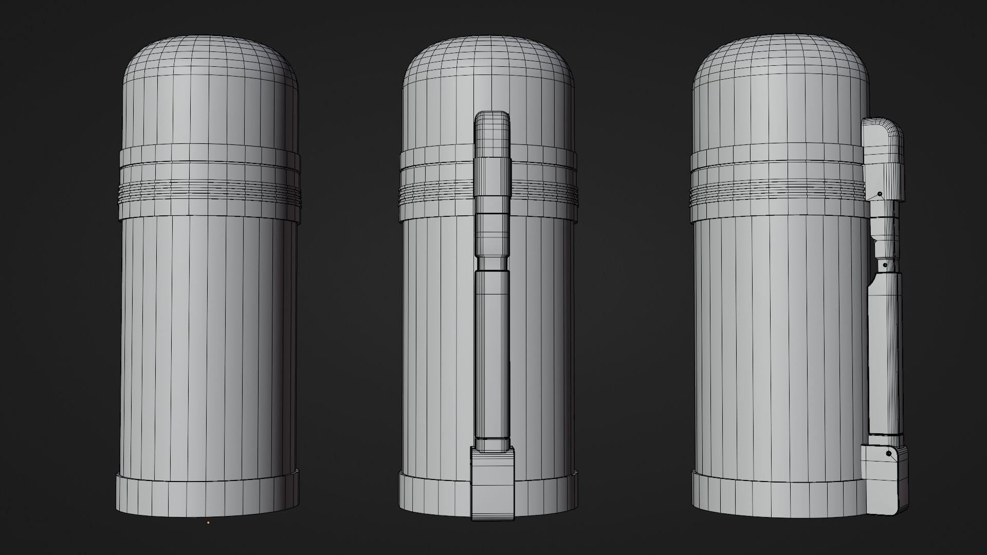 Thermos stainless steel water bottle 3D model_6