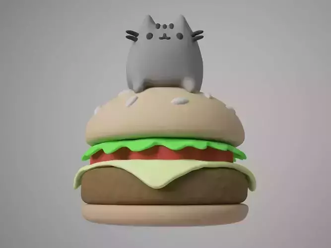 Burger Kitty 3D print model