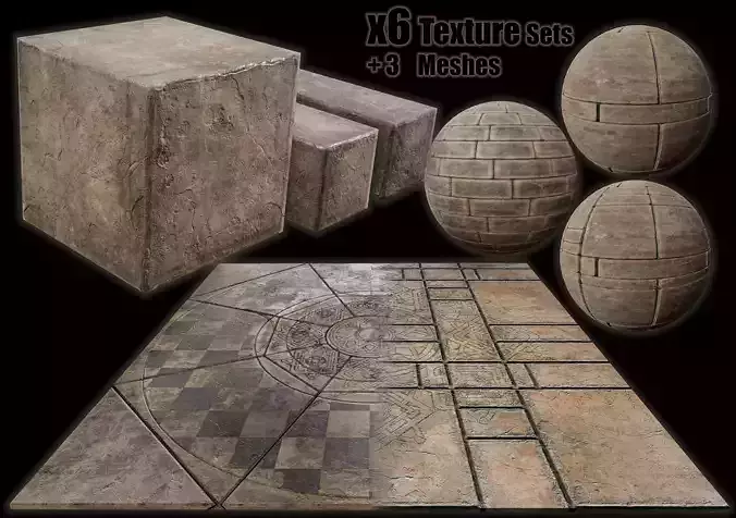 Medieval wall and ground Package - PBR
