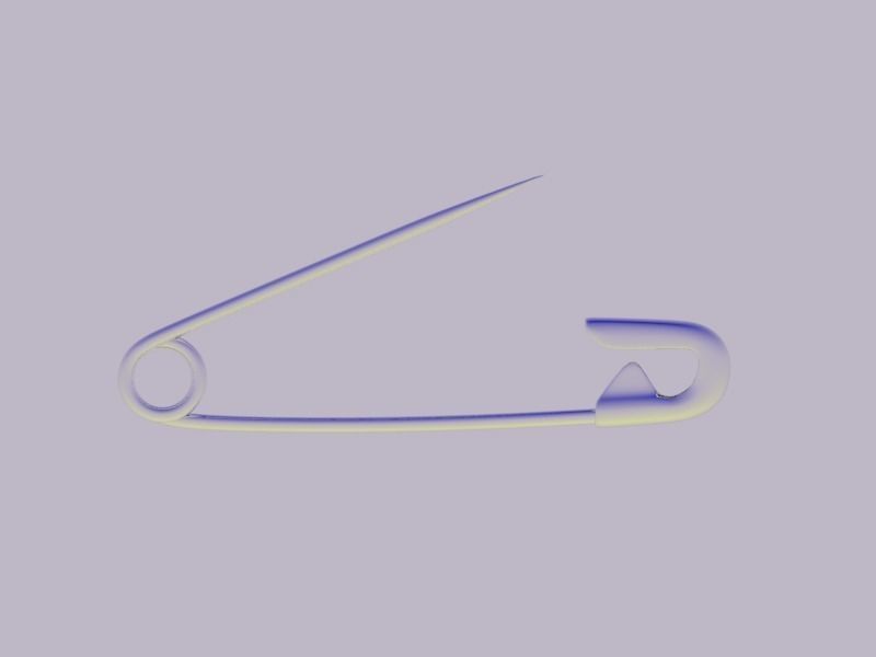 Safety pin Low-poly 3D model_9