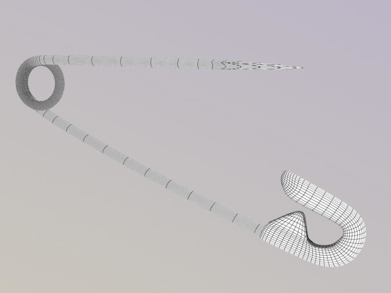 Safety pin Low-poly 3D model_4