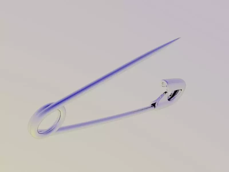 Safety pin Low-poly 3D model_0