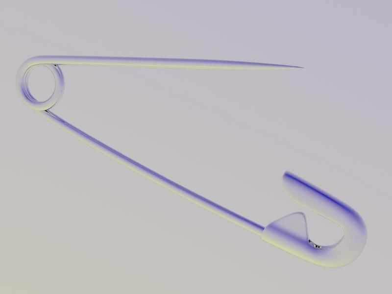 Safety pin Low-poly 3D model_2