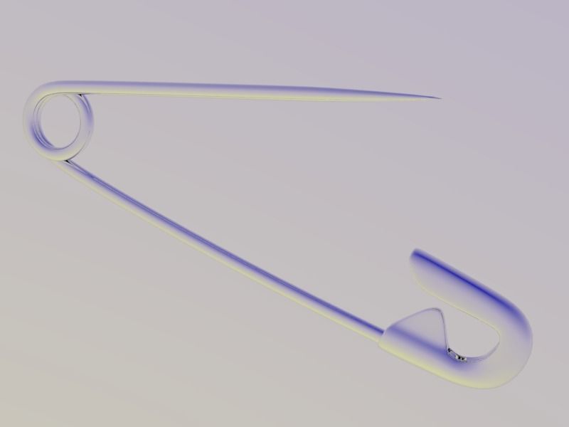 Safety pin Low-poly 3D model_3