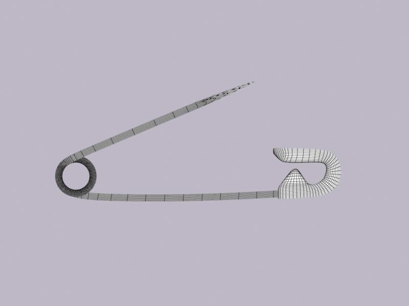 Safety pin Low-poly 3D model_6