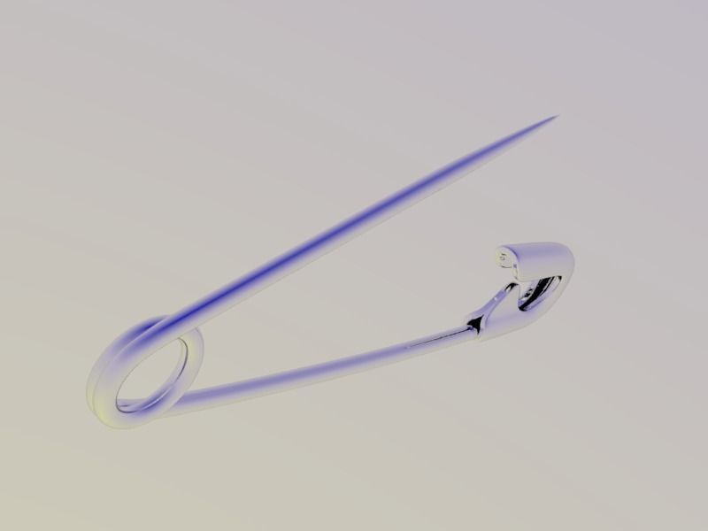 Safety pin Low-poly 3D model_1