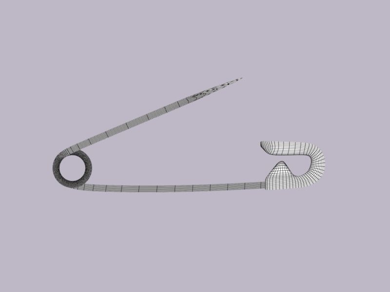 Safety pin Low-poly 3D model_7