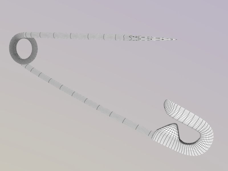 Safety pin Low-poly 3D model_5