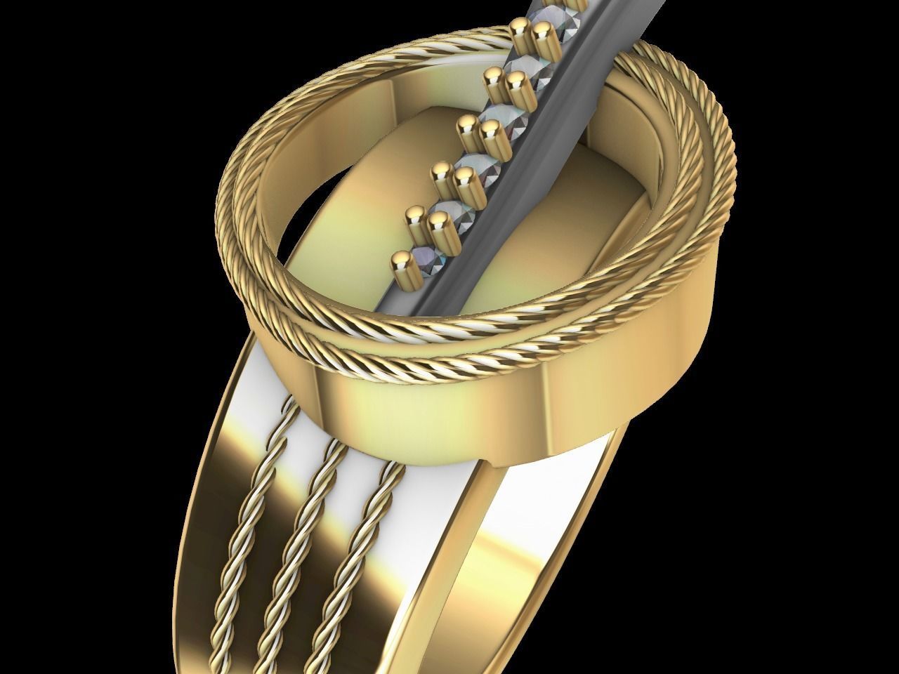 contemporary buckle ring slt verified  3D print model_10