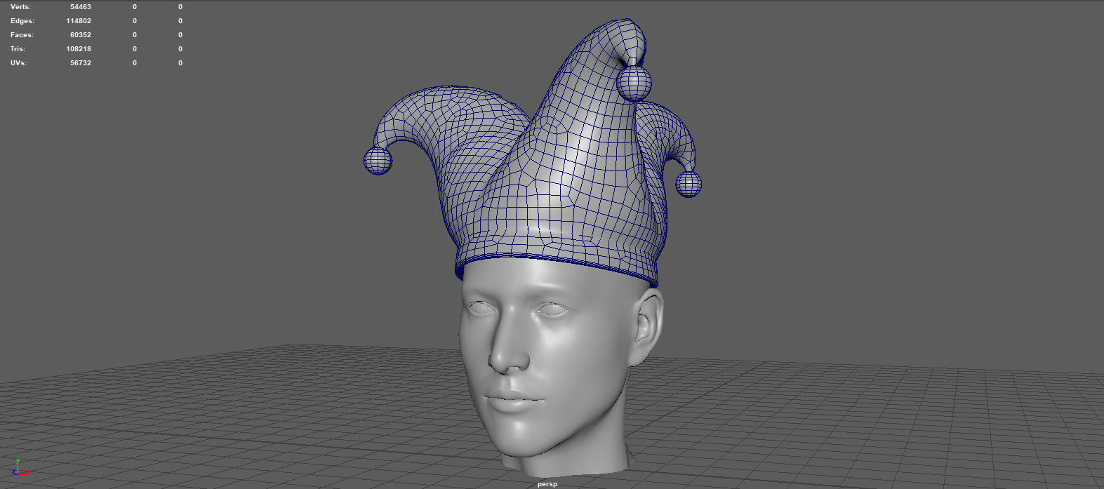 CLOWN HAT Low-poly 3D model_8