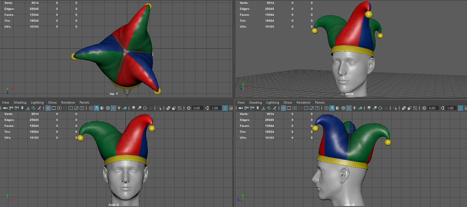 CLOWN HAT Low-poly 3D model_9
