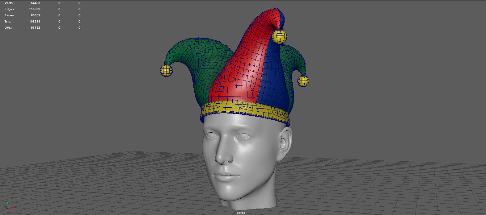 CLOWN HAT Low-poly 3D model_7