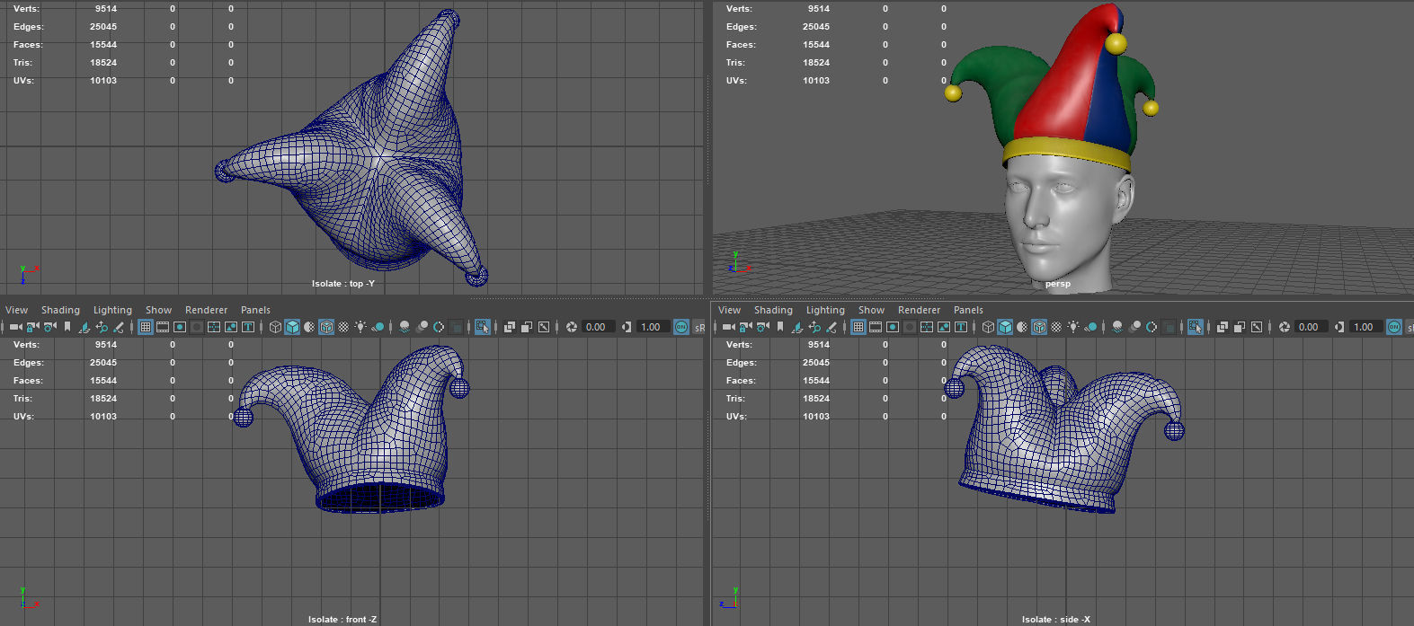 CLOWN HAT Low-poly 3D model_11