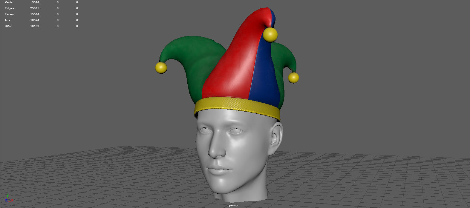 CLOWN HAT Low-poly 3D model_5