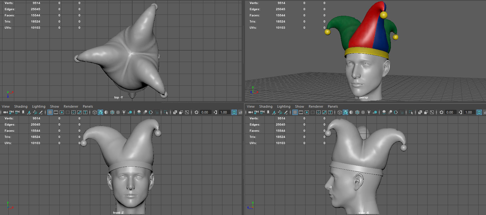 CLOWN HAT Low-poly 3D model_10