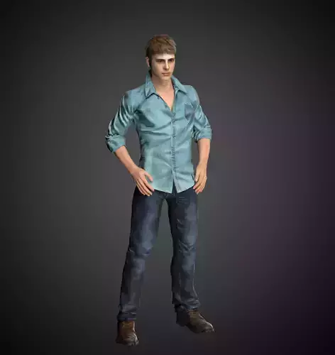 Rigged 3D male in casual attire
