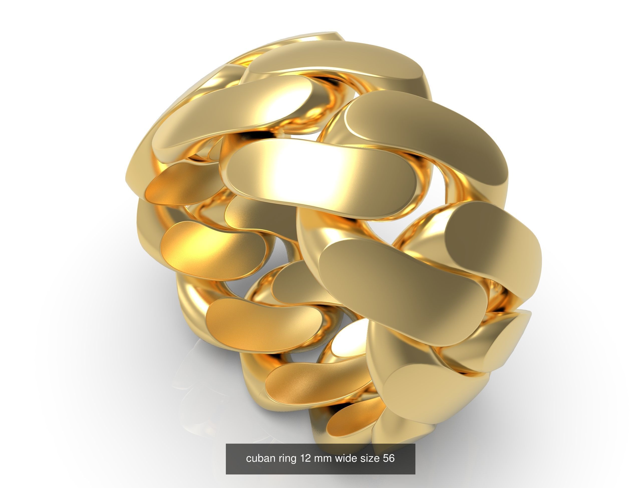 CUBAN Ring 12 mm width all sizes 3D Model Collection_7