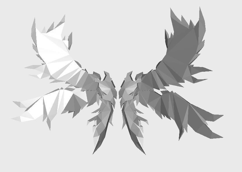 Fantastic Wing Low-poly 3D model_1