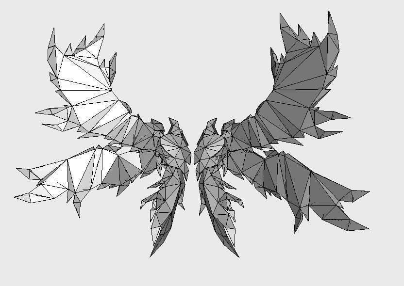 Fantastic Wing Low-poly 3D model_10