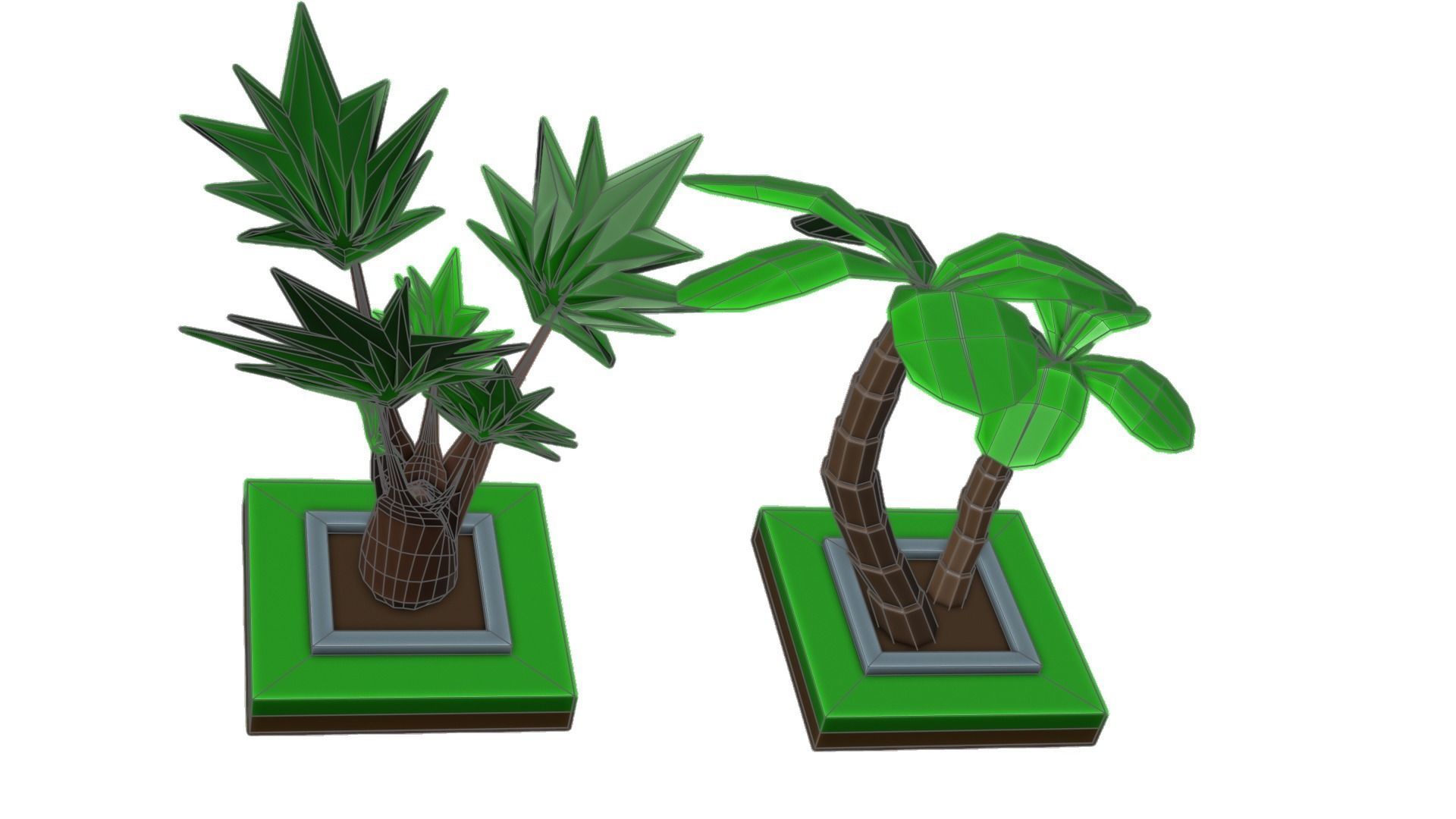 isometric trees Low-poly 3D model_3