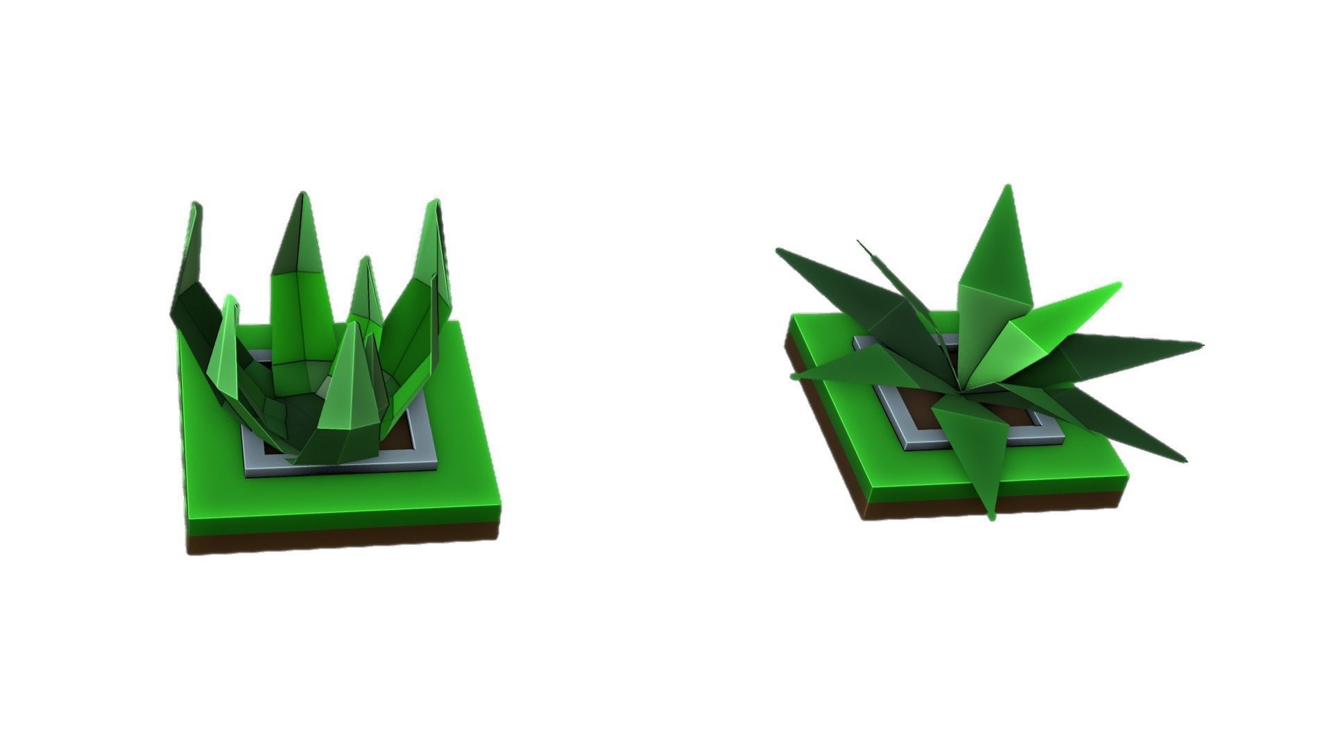 isometric trees Low-poly 3D model_2