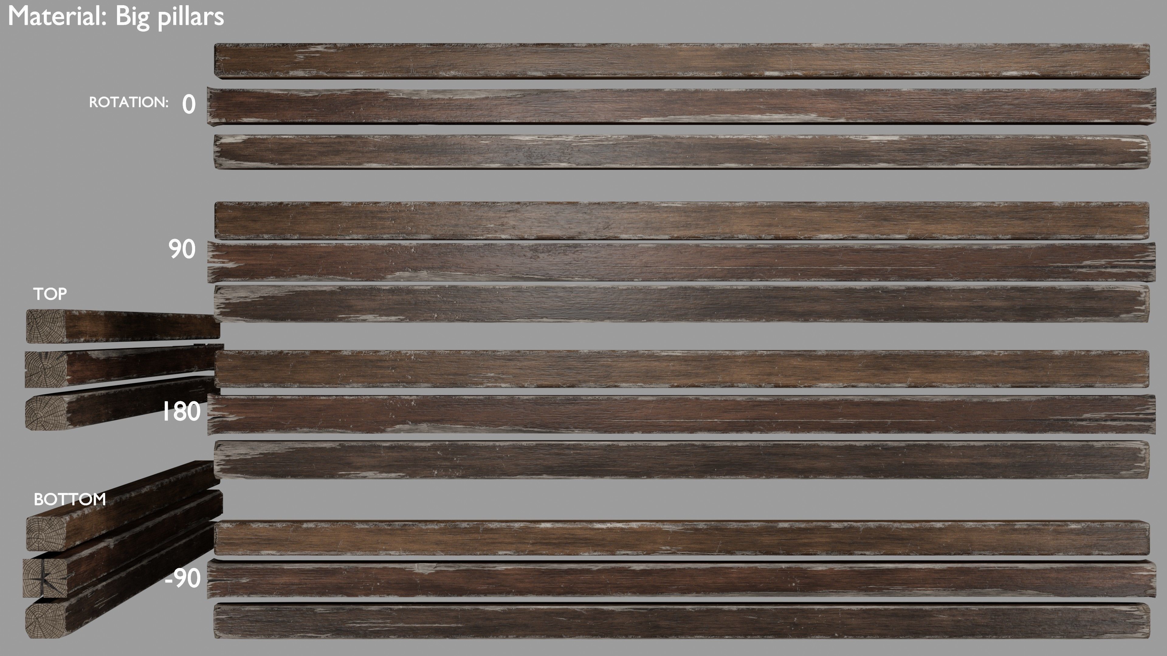 Wood planks logs and pillars with 2 ready piers Low-poly 3D model_21