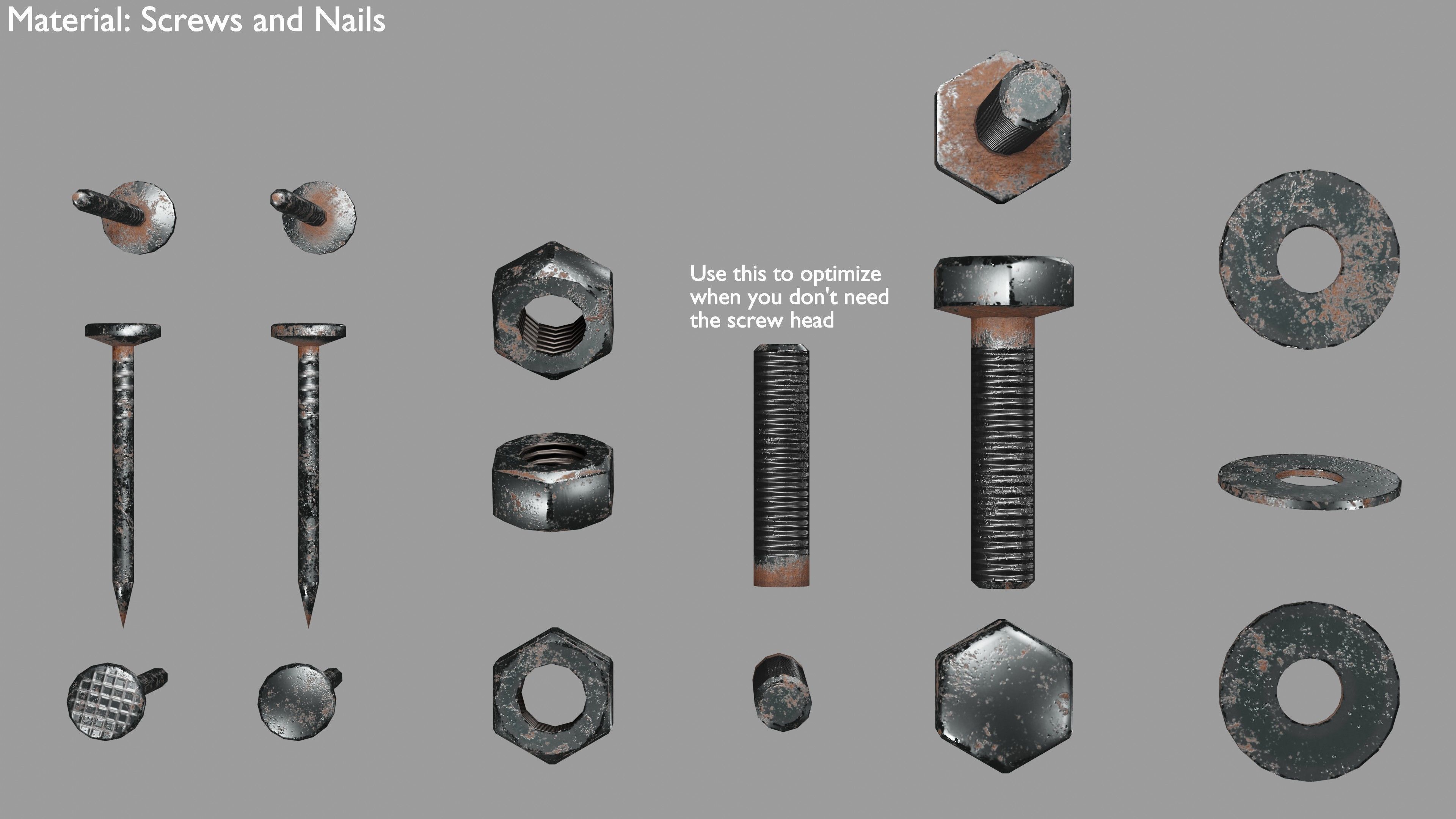 Wood planks logs and pillars with 2 ready piers Low-poly 3D model_27