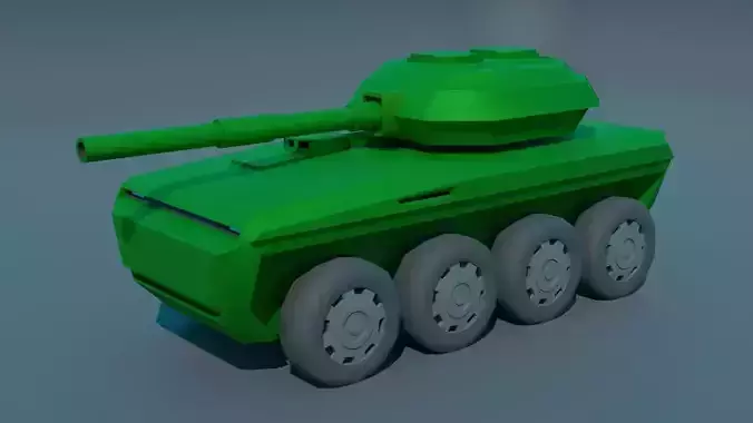 Wheeled Stylized Tank 