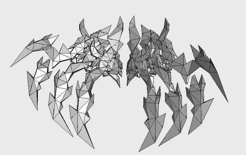 Demon Claw Wing Low-poly 3D model_2