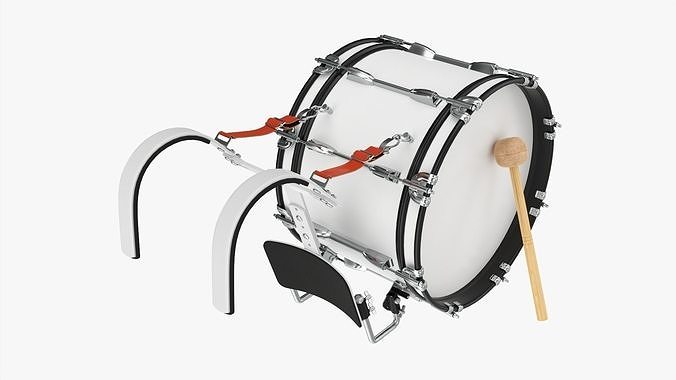 Marching Bass Drum with Carrier 18x10 3D model