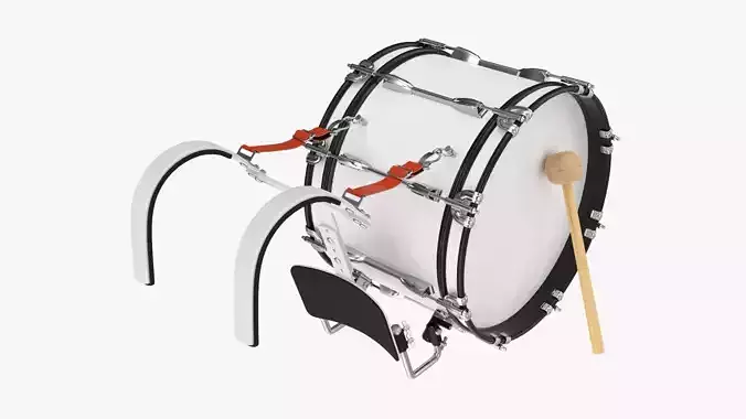 Marching Bass Drum with Carrier 18x10 3D model