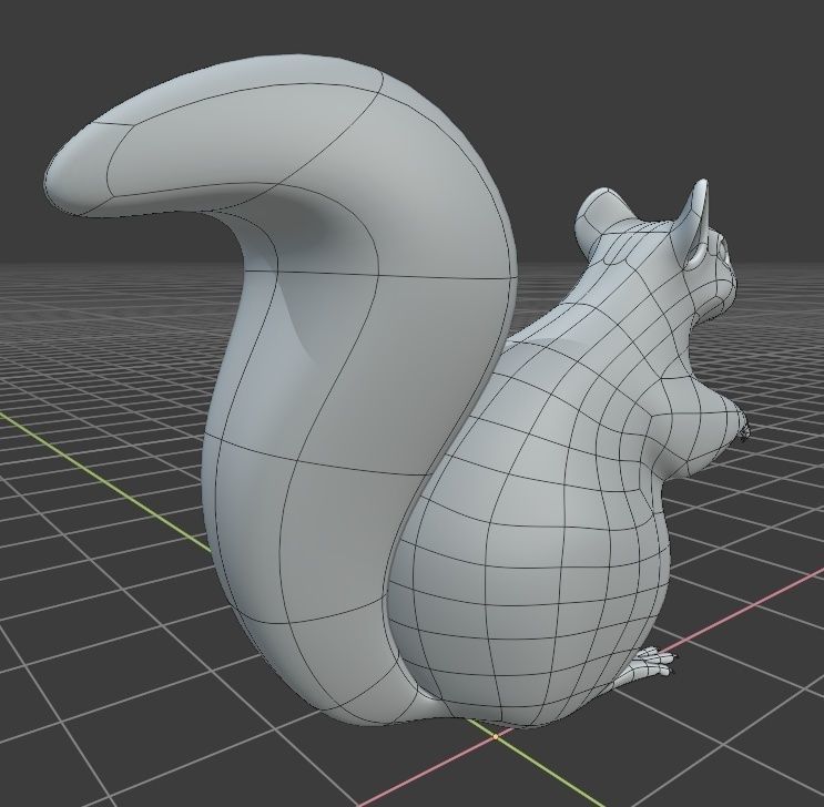 Squirrel orange 3D model_4