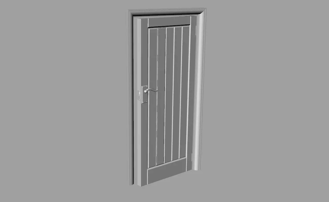 Dolls House Contemporary internal door 12th Scale 3D print model_0
