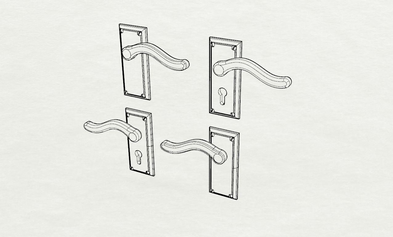 Dolls House Contemporary internal door 12th Scale 3D print model_3