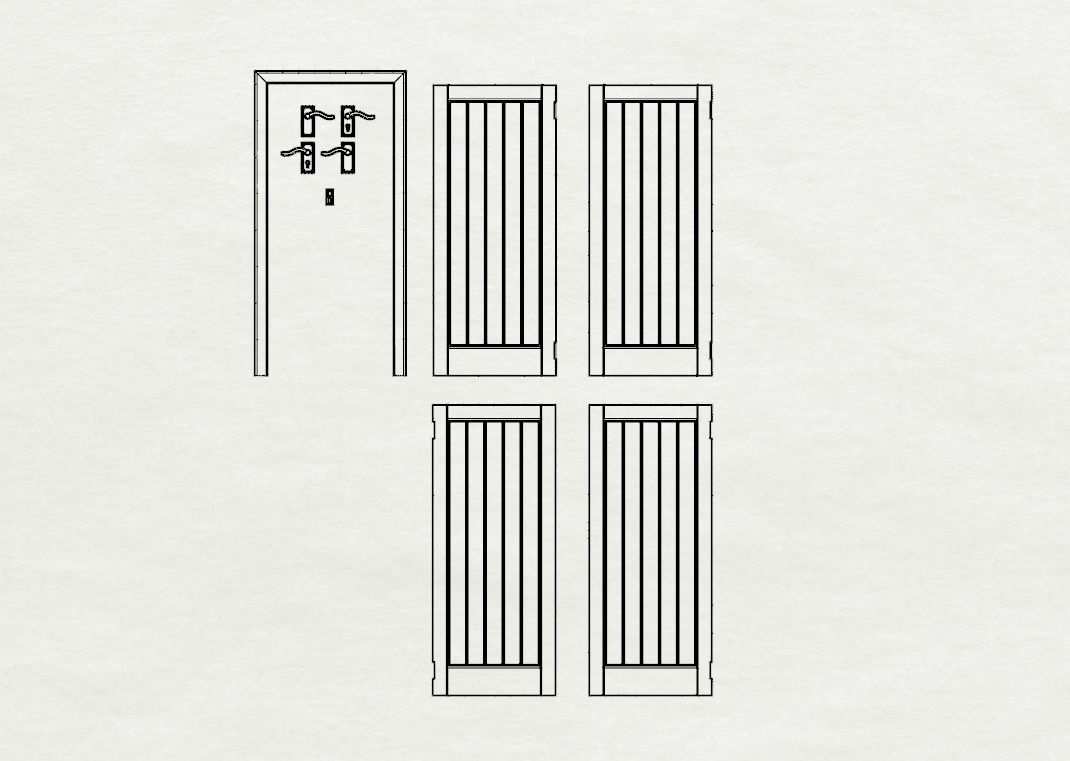 Dolls House Contemporary internal door 12th Scale 3D print model_4