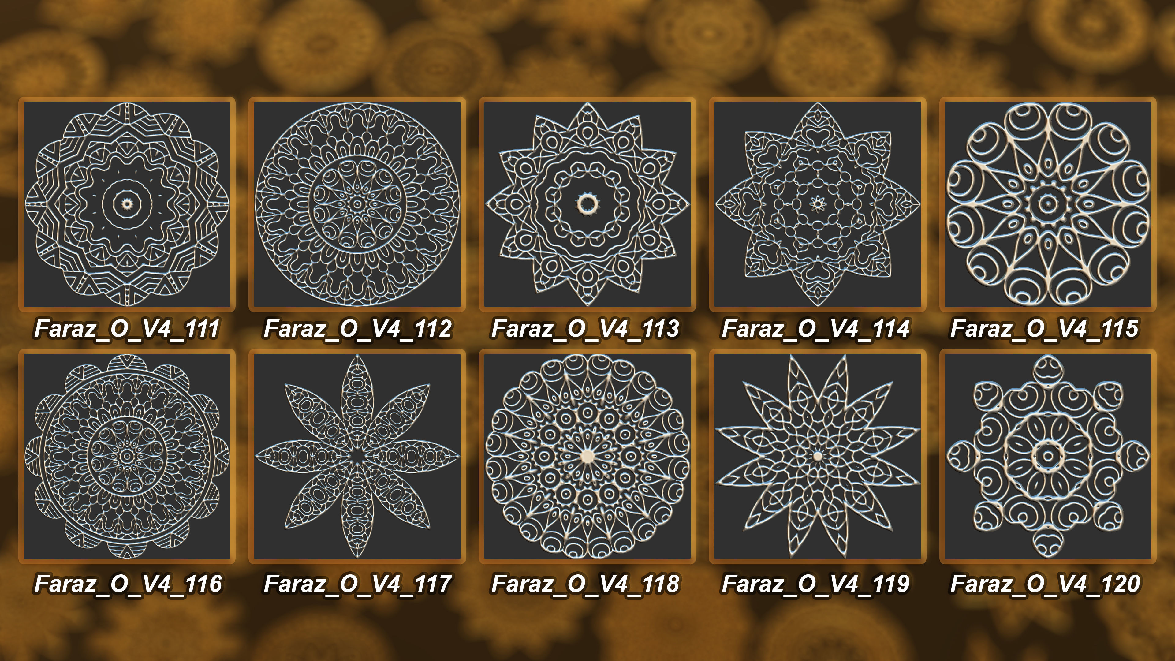 150 Ornament Brush Alpha 3D Model Vol 2 3D model_12