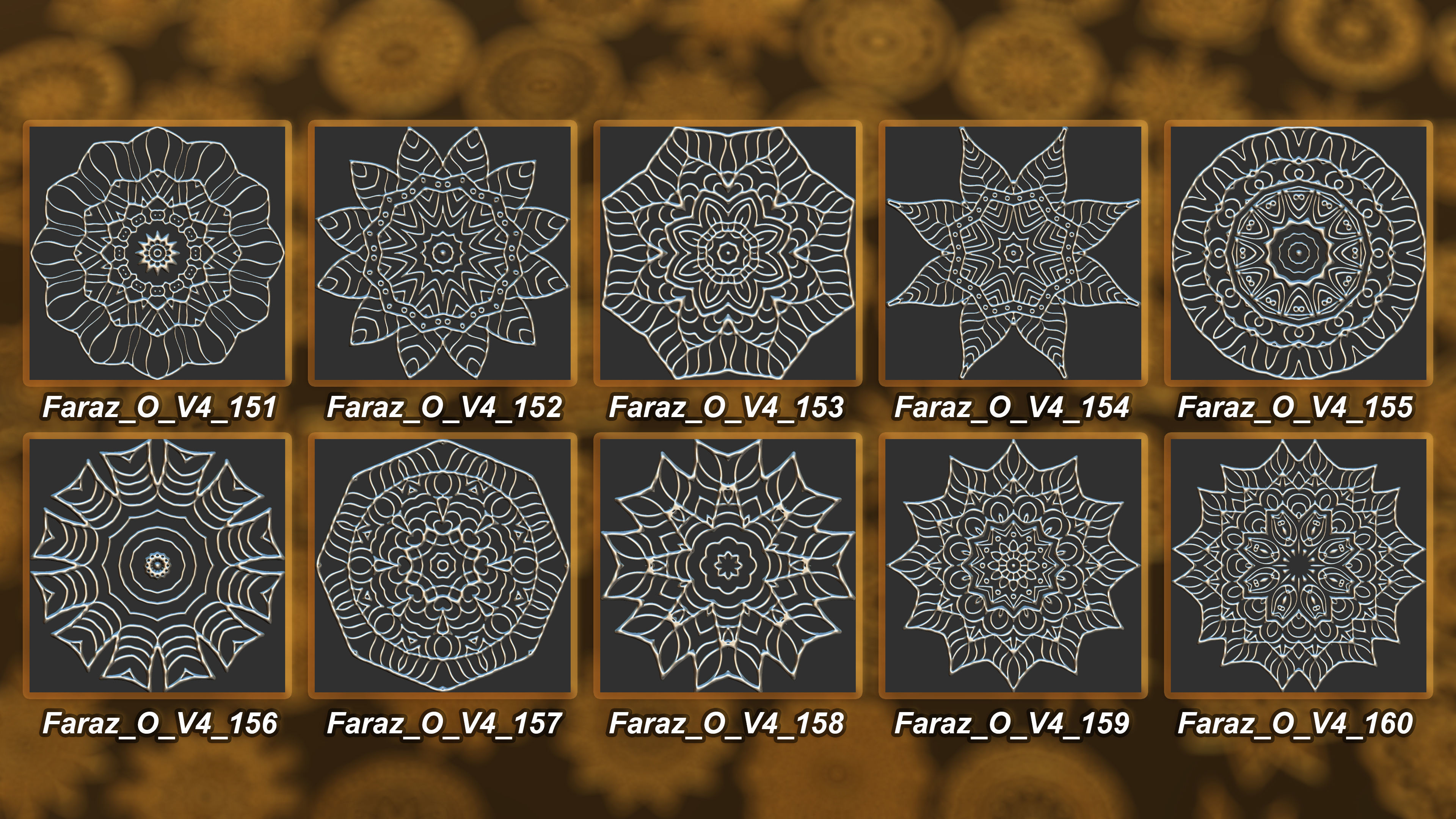 150 Ornament Brush Alpha 3D Model Vol 2 3D model_16