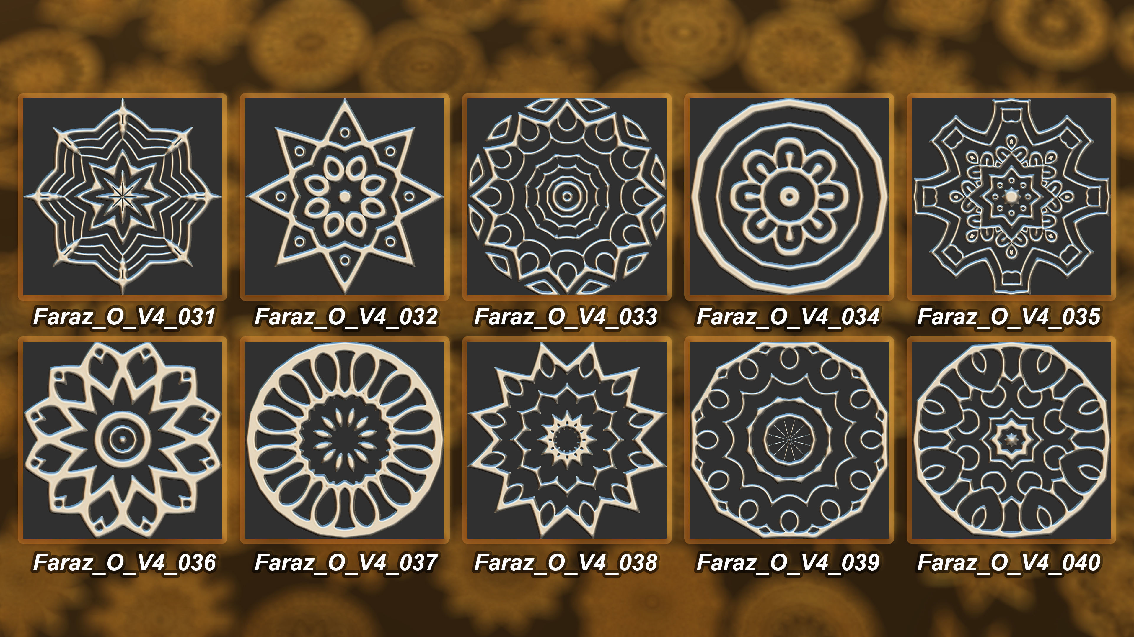 150 Ornament Brush Alpha 3D Model Vol 2 3D model_4