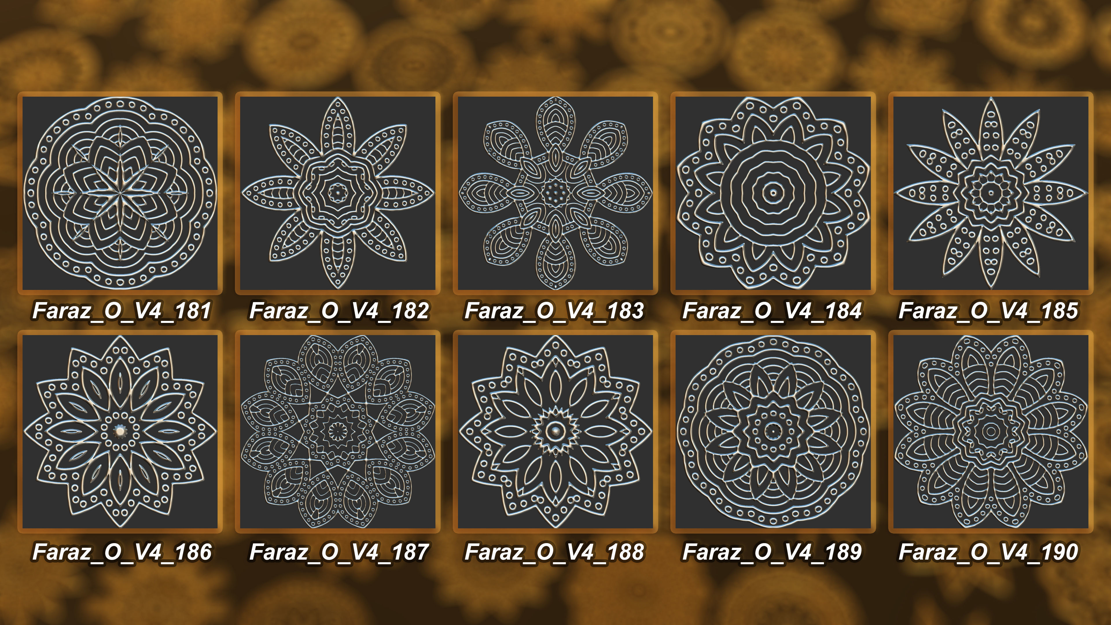 150 Ornament Brush Alpha 3D Model Vol 2 3D model_19