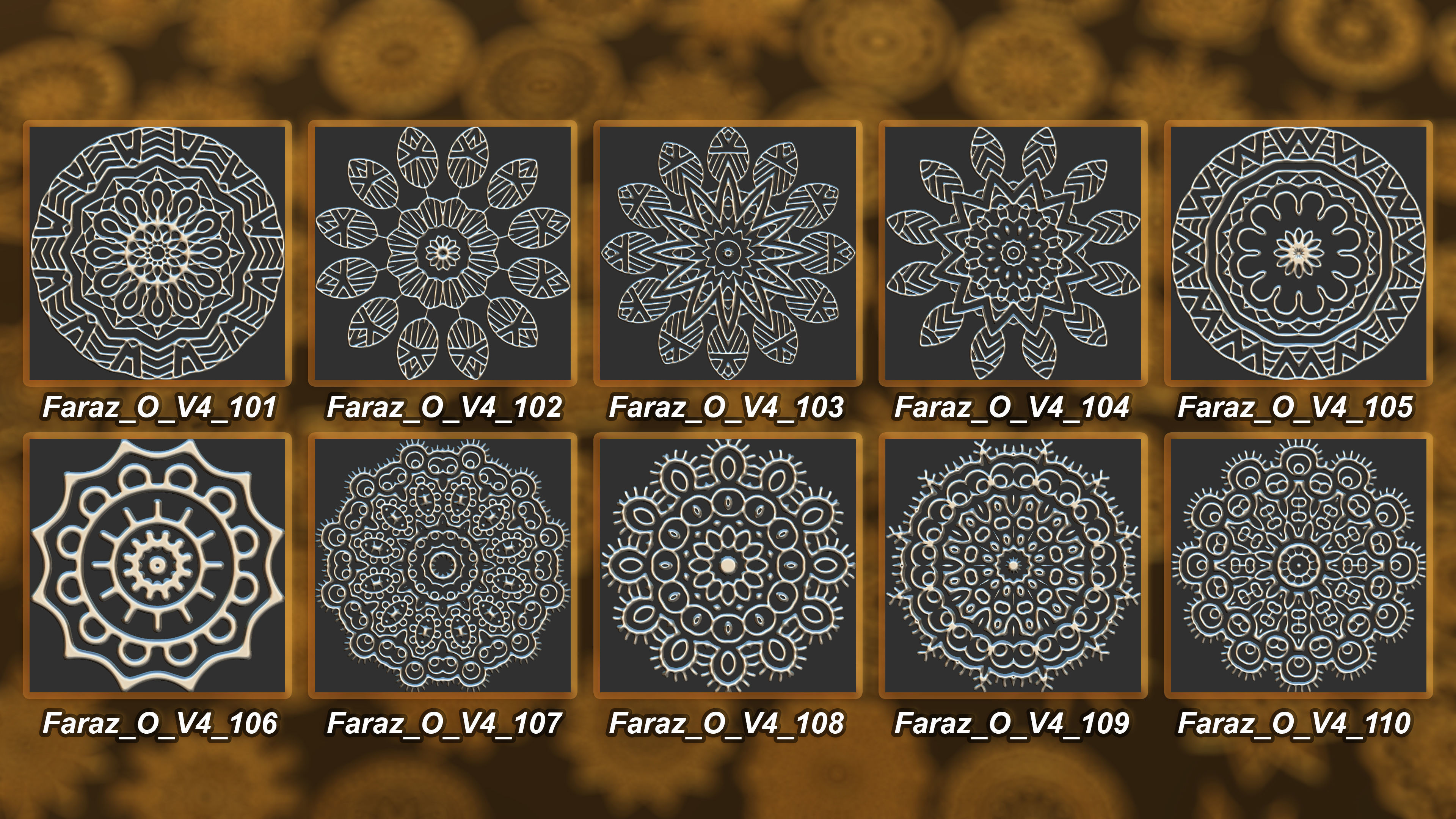 150 Ornament Brush Alpha 3D Model Vol 2 3D model_11