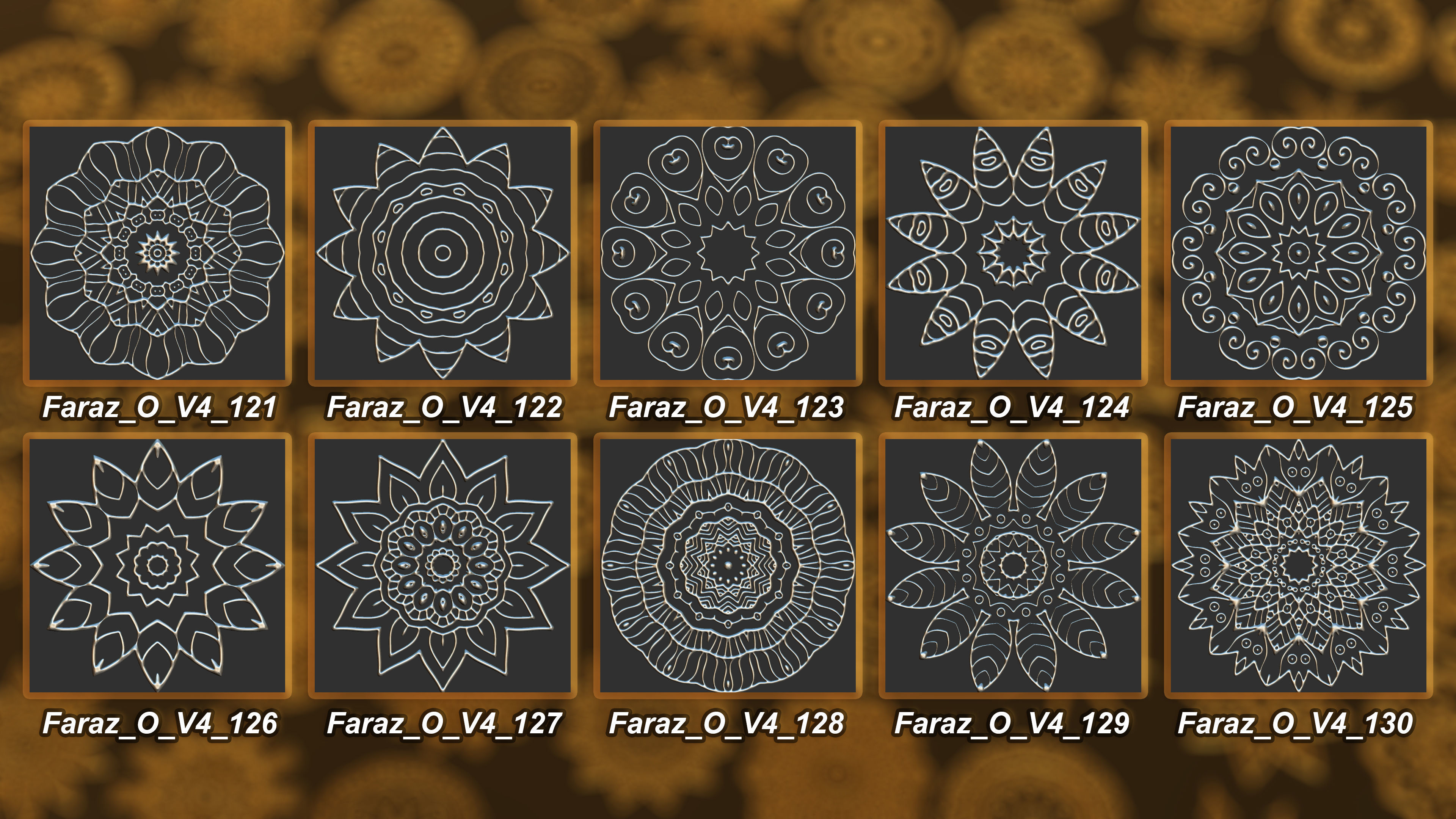 150 Ornament Brush Alpha 3D Model Vol 2 3D model_13