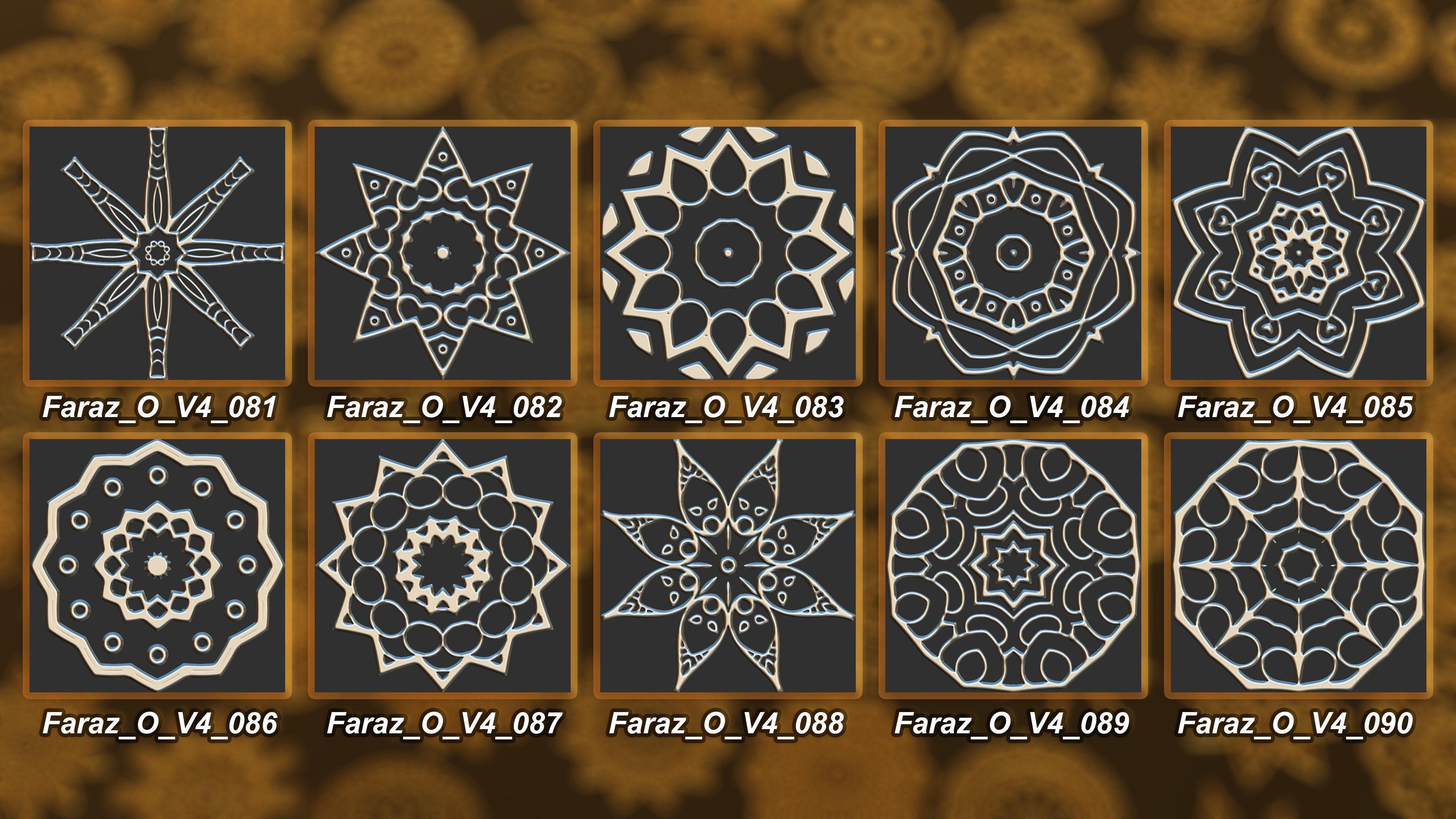 150 Ornament Brush Alpha 3D Model Vol 2 3D model_9