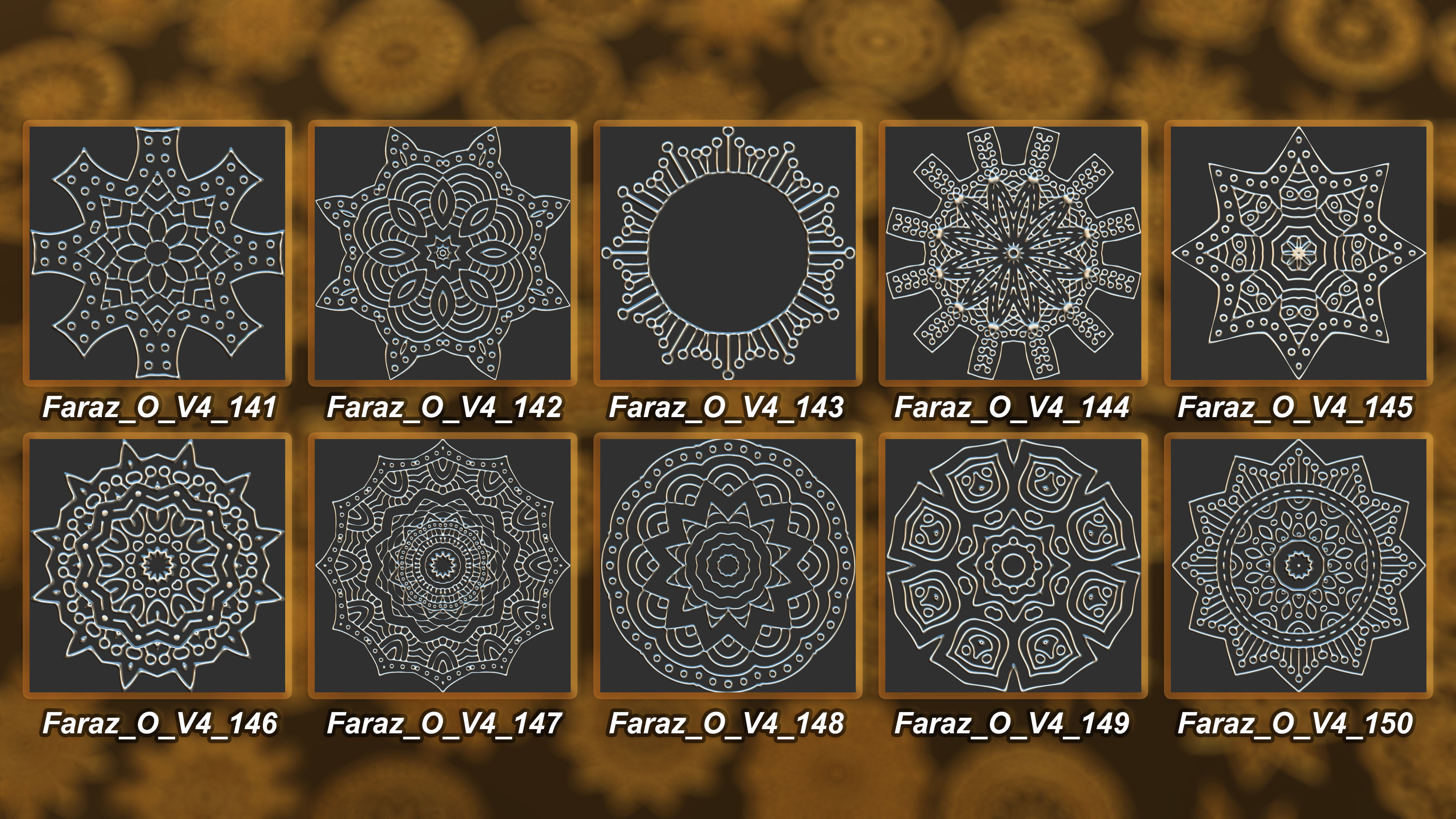 150 Ornament Brush Alpha 3D Model Vol 2 3D model_15