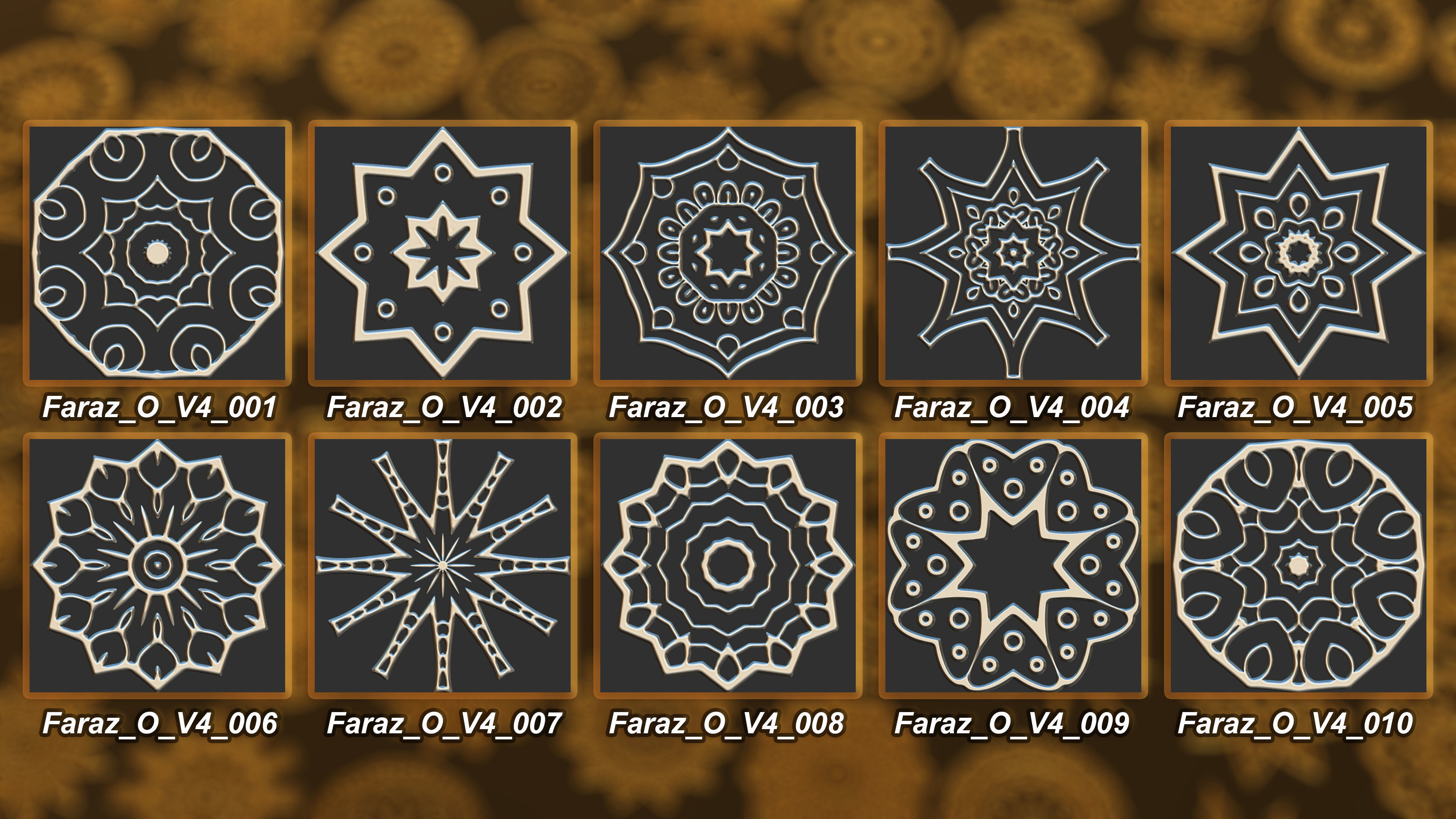 150 Ornament Brush Alpha 3D Model Vol 2 3D model_1