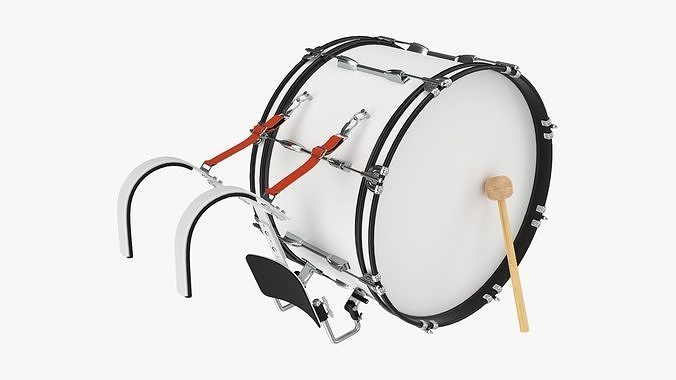 Marching Bass Drum with Carrier 24x12 3D model