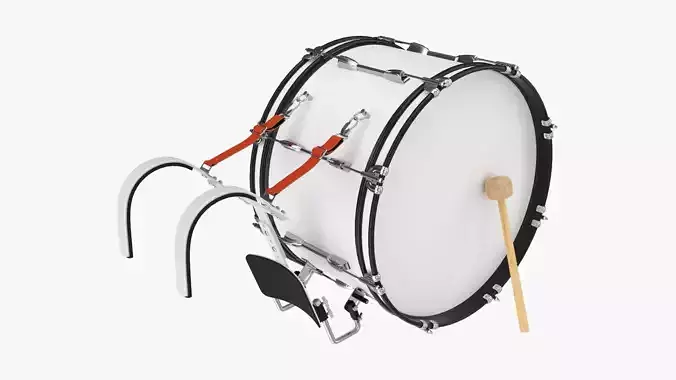 Marching Bass Drum with Carrier 24x12 3D model