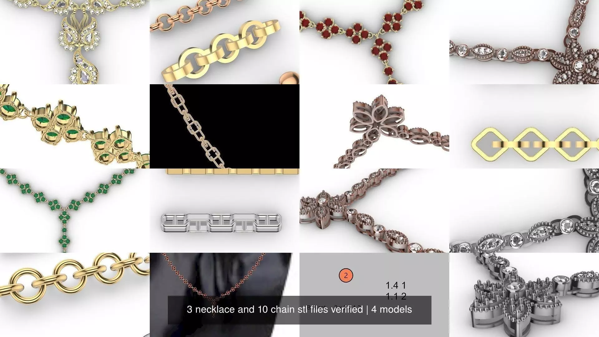 3 necklace and 10 chain stl files verified 3D Model Collection_0
