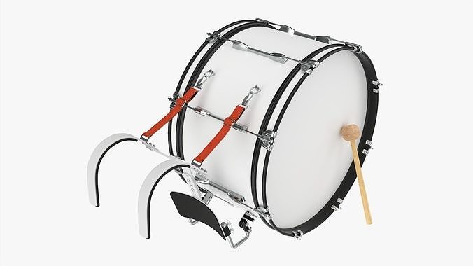 Marching Bass Drum with Carrier 26x12 3D model