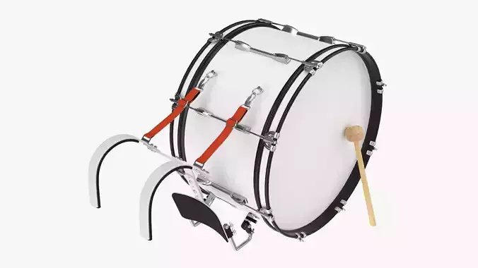 Marching Bass Drum with Carrier 26x12 3D model